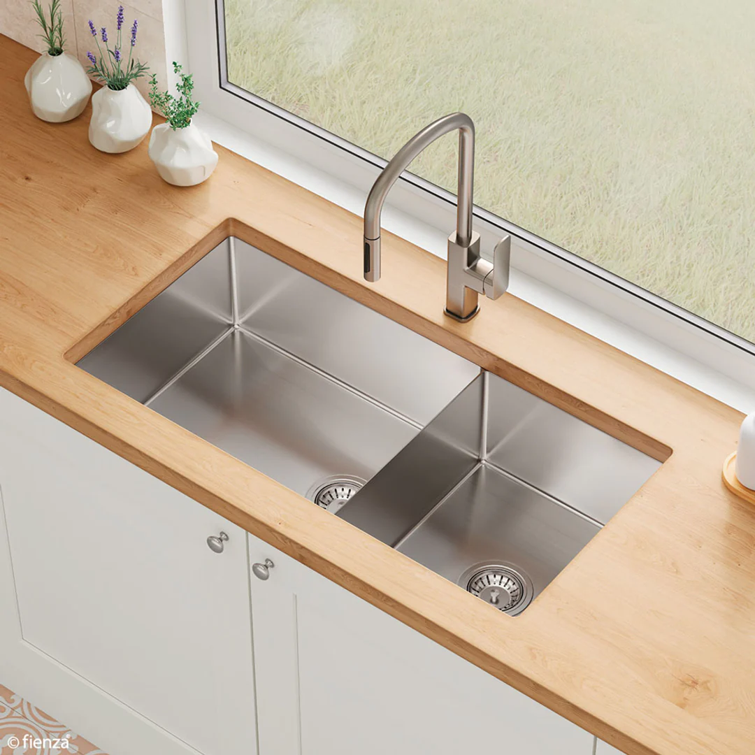 Fienza Hana 40L/27L Double Kitchen Sink - Image 4