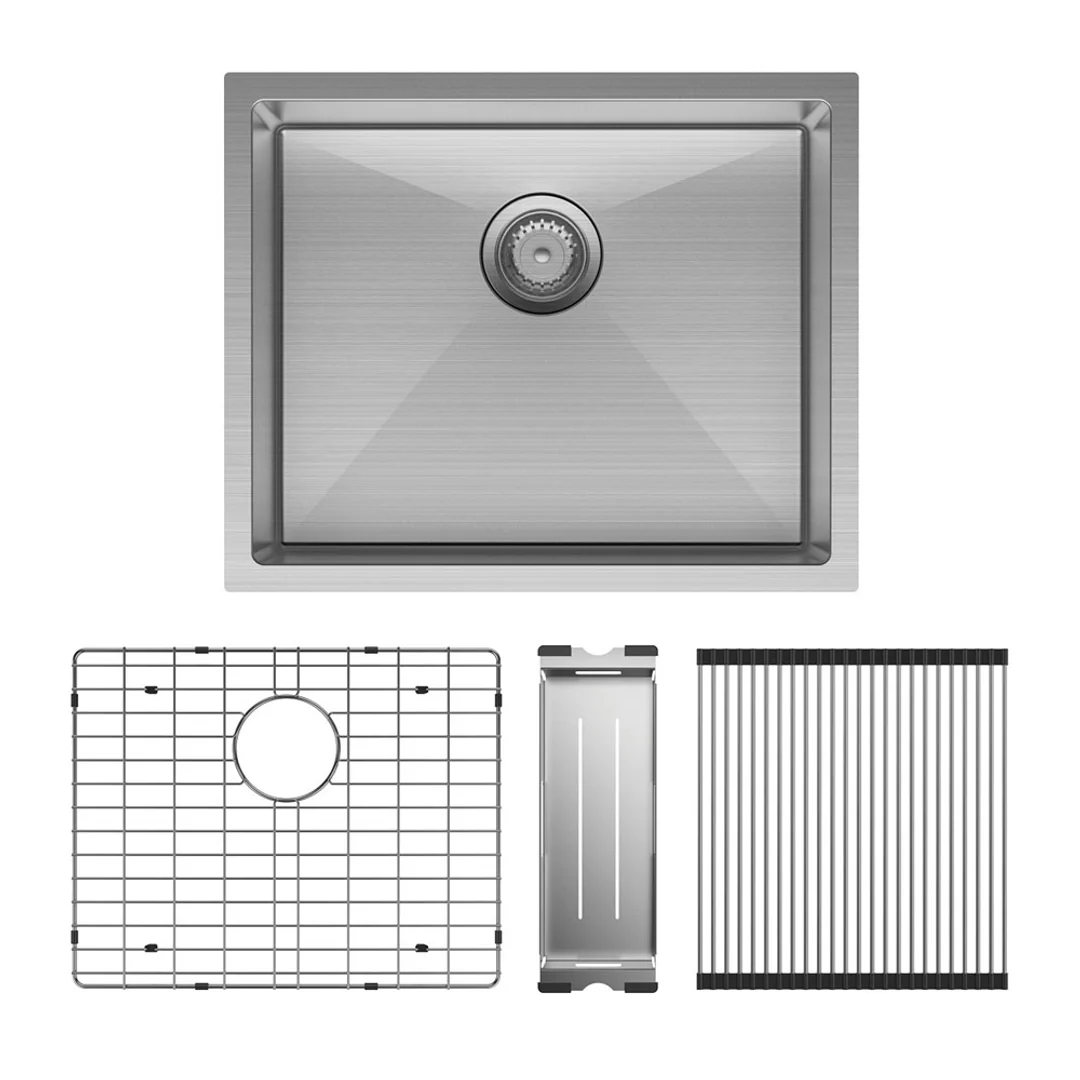 Fienza Hana Single Bowl Sink 40L Inc Ss Colander Roller Protector 550X450X200mm
