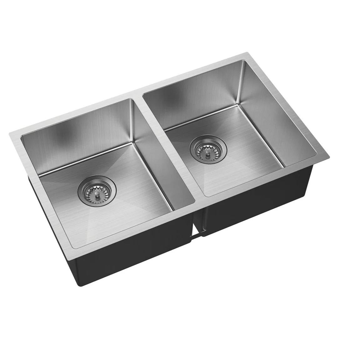 Fienza Hana Double Bowl Sink 27L-27L Top/Undermount 760X450X200mm - Image 3