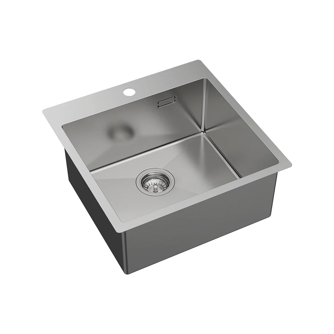 Fienza Hana Laundry Sink 42L With Overflow 1Th Hole Top Mount 510X510X230mm - Image 2