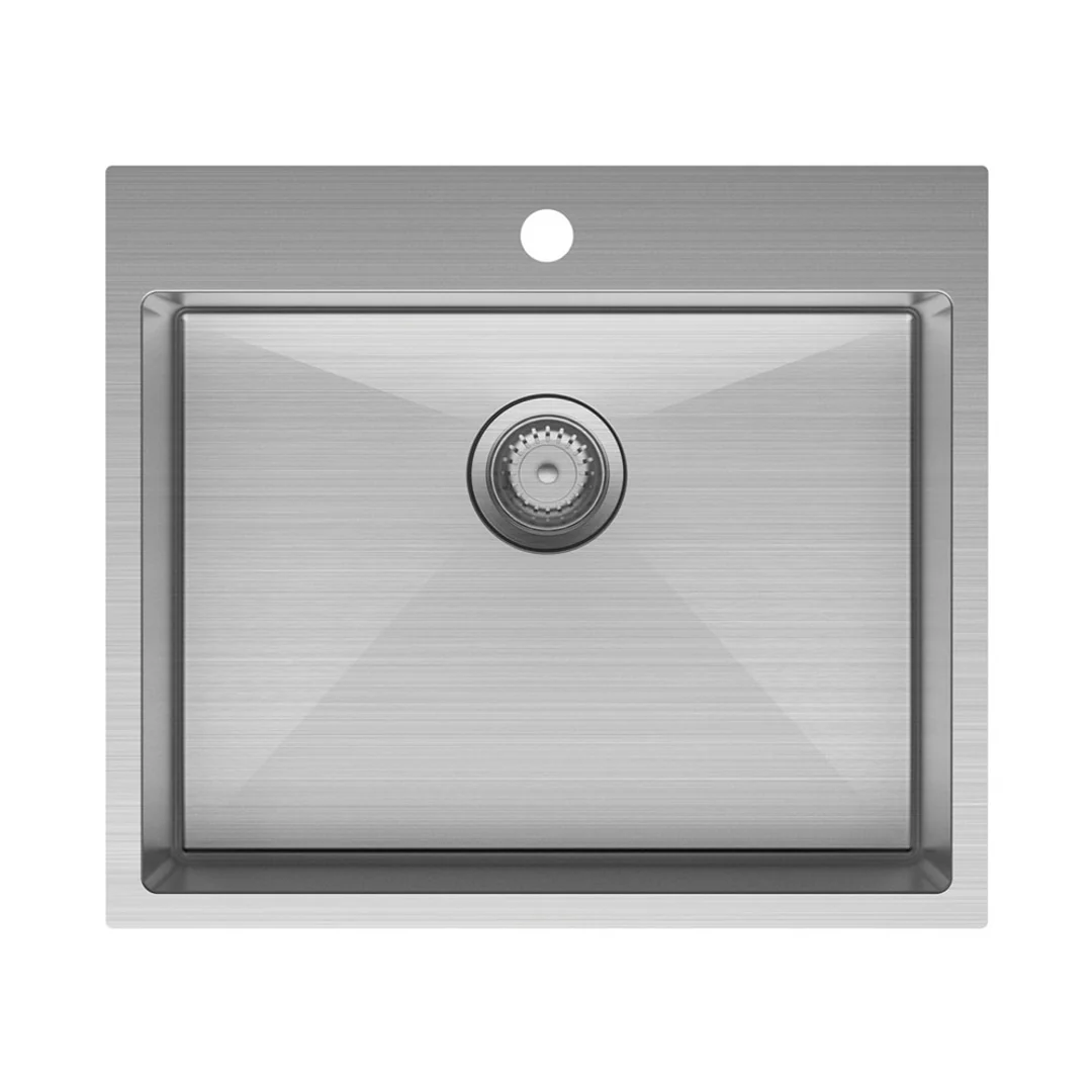 Fienza Hana Laundry Sink 50L With Overflow 1Th Hole Top Mount 590X510X230mm
