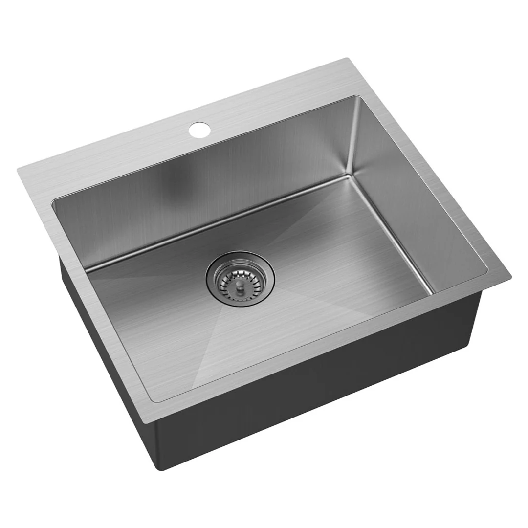 Fienza Hana Laundry Sink 50L With Overflow 1Th Hole Top Mount 590X510X230mm - Image 5