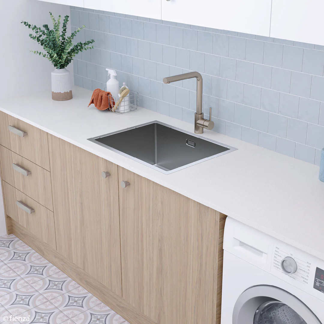 Fienza Hana Laundry Sink 50L With Overflow Top/Undermount 580X445X240mm - Image 30