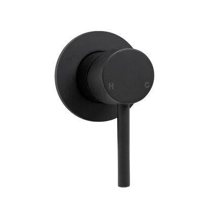 Fienza Hustle Shower Wall Mixer 35mm Round Plate Matt Black - Image 3