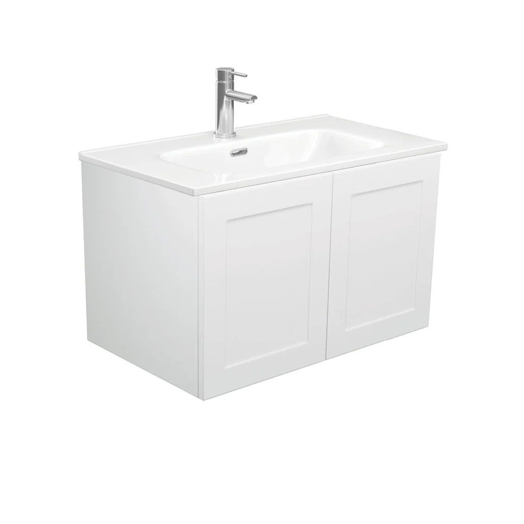 Fienza Joli Ceramic Mila Shaker Wall Hung Cab No Handles 3 Tap Hole - 750mm Left