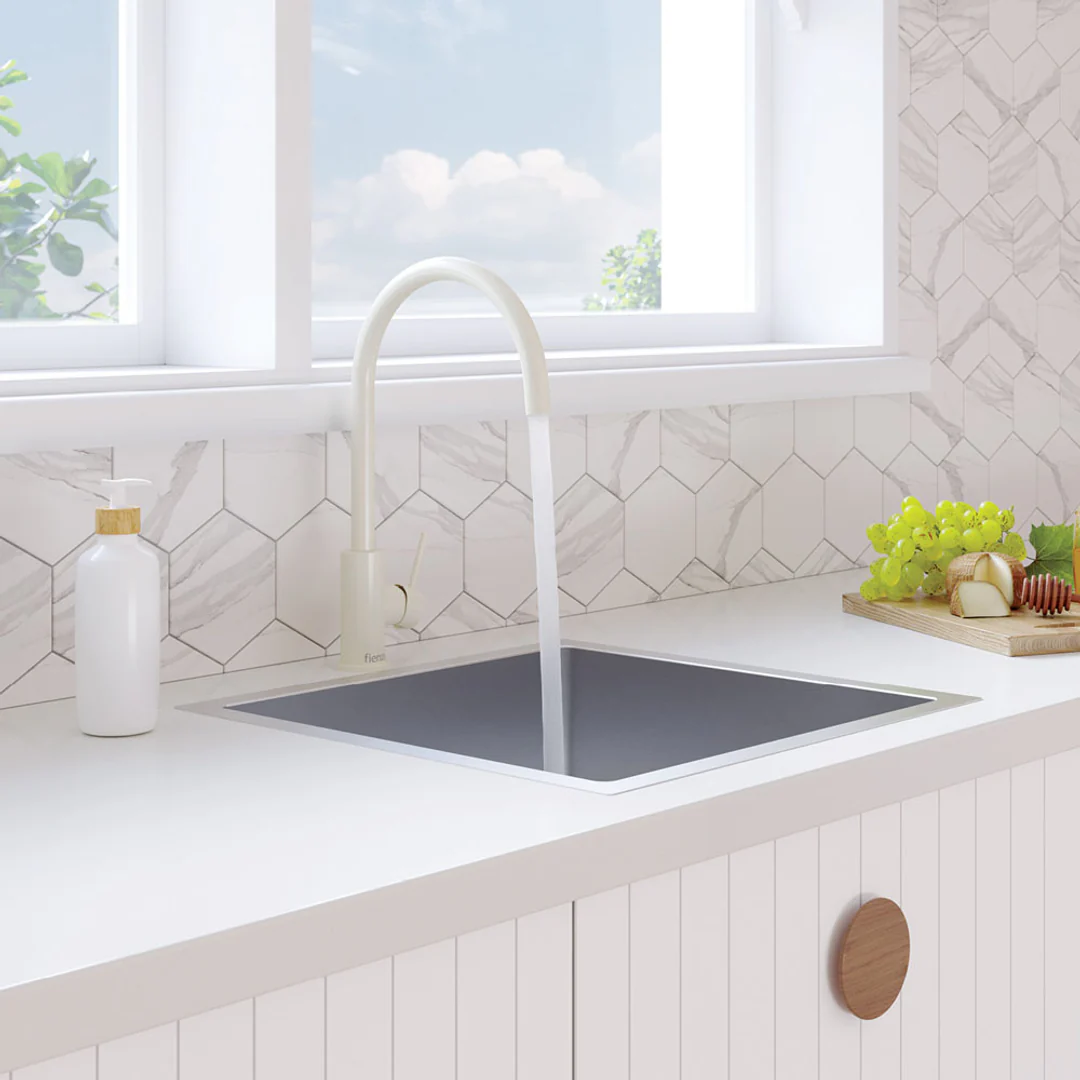 Fienza Kaya Ambience Sink Mixer Gloss Warm White - Image 6