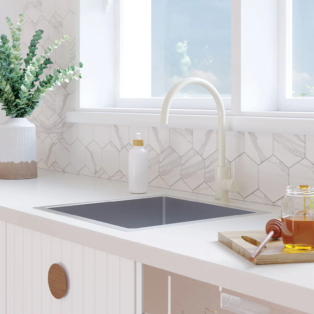 Fienza Kaya Ambience Sink Mixer Gloss Warm White - Image 7
