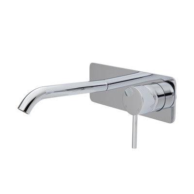 Fienza Kaya Basin/Bath Wall Mixer 160mm Outlet Set Chrome Soft Square Chrome Plate - Image 3