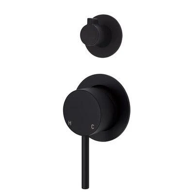 Fienza Kaya Divertor Mixer Matte Black Small Round Matte Black Plates - Image 3