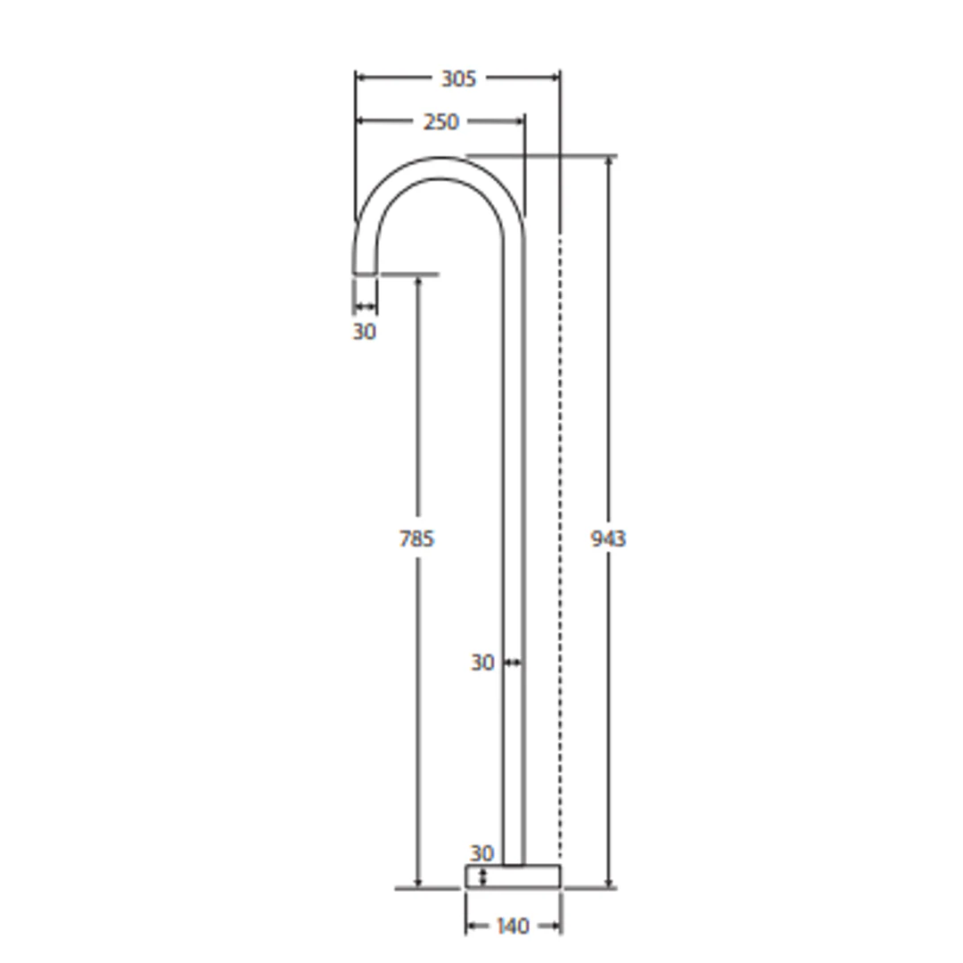 Fienza Kaya Floor Mounted Bath Outlet Gun Metal Sp8016Gm - Image 3