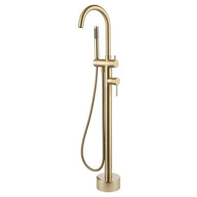 Fienza Kaya Floor-Standing Mixer With Shower Head Urban Brass - Image 3