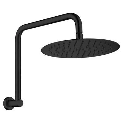 Fienza Kaya Gooseneck Shower Arm Set Matte Black - Image 4