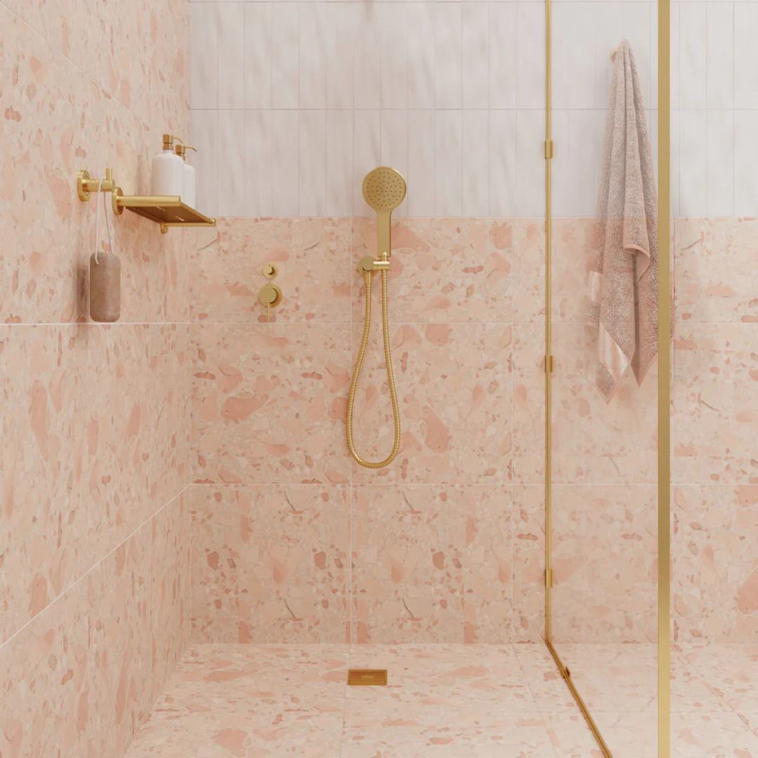 Fienza Kaya Hand Shower Round Plate Urban Brass - Image 4
