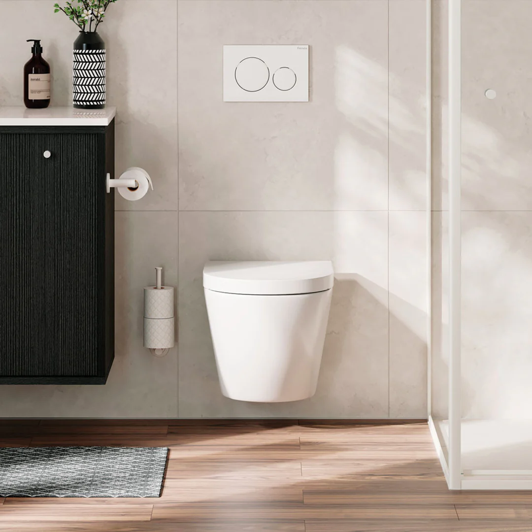 Fienza Kaya Hand Towel Rail / Toilet Roll Holder Matte White - Image 6