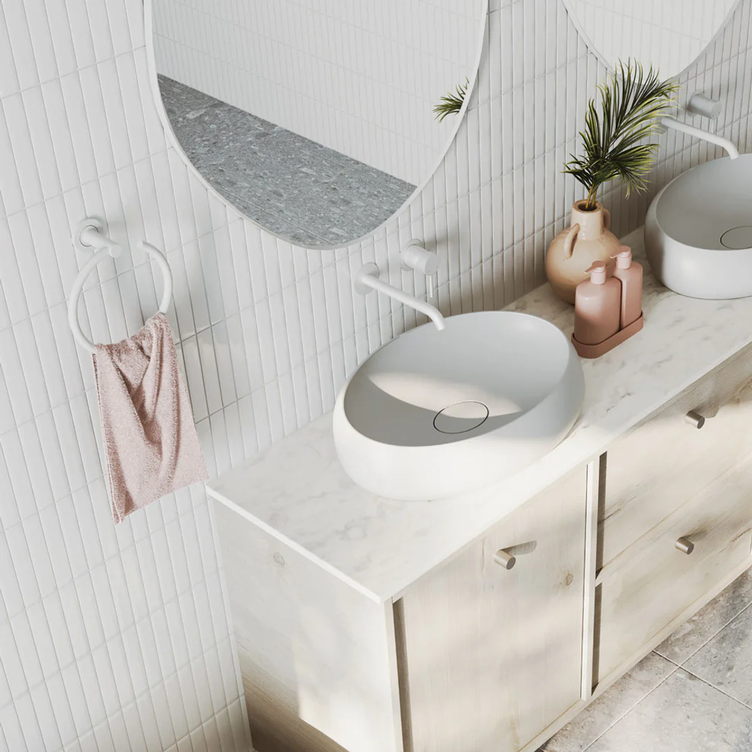 Fienza Kaya Hand Towel Ring Matte White - Image 6