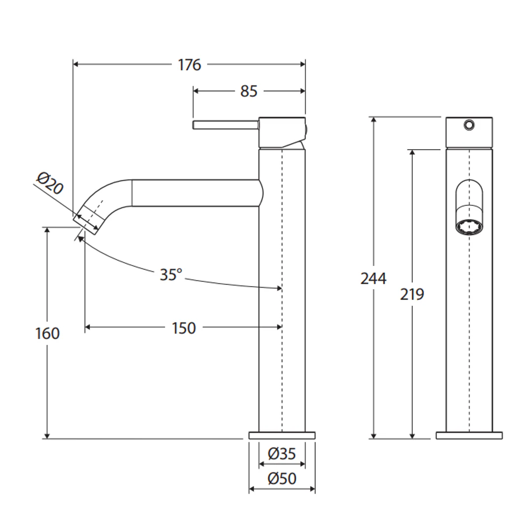 Fienza Kaya Medium Basin Mixer Gun Metal - Image 3