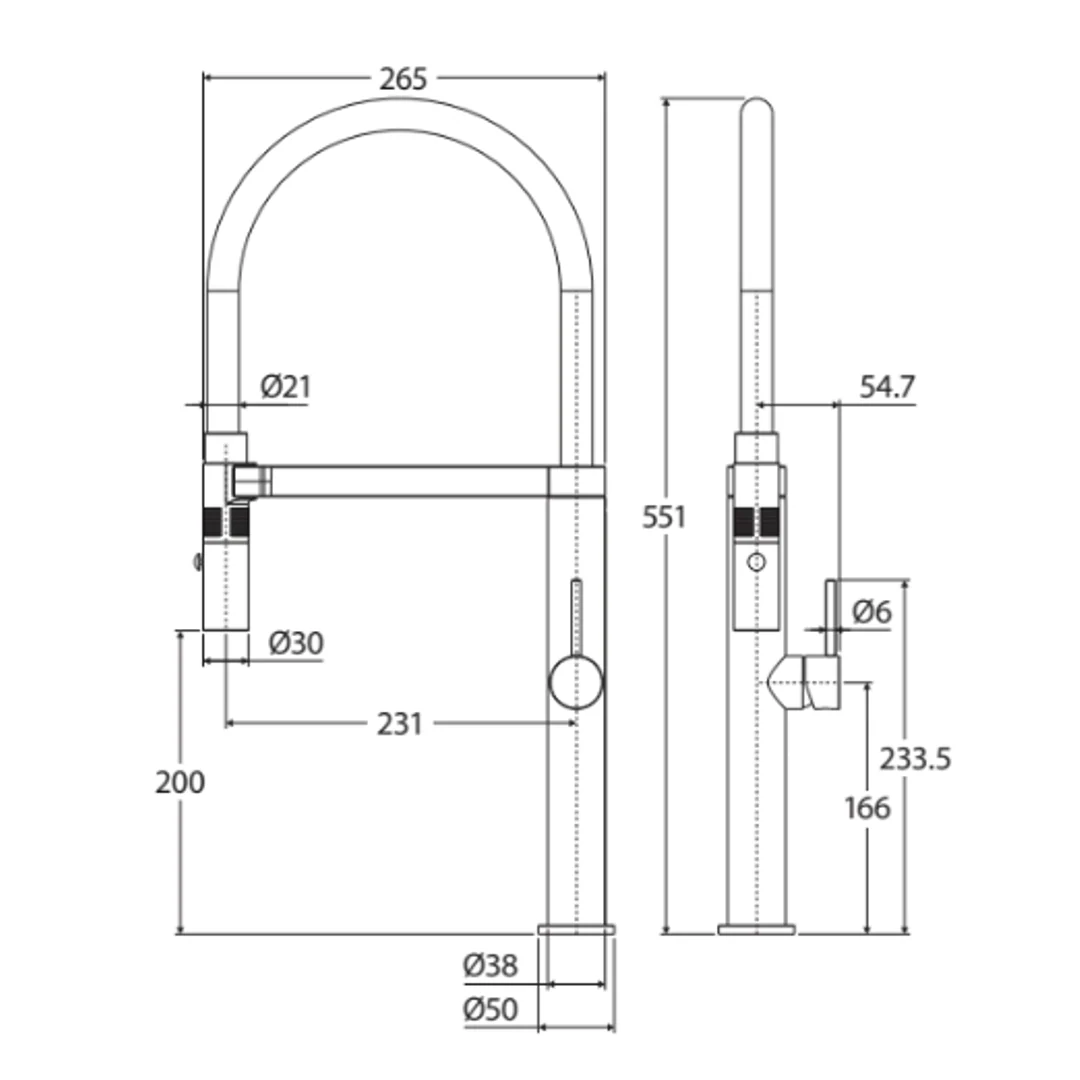 Fienza Kaya Pull Down Sink Mixer Brushed Nickel - Image 2