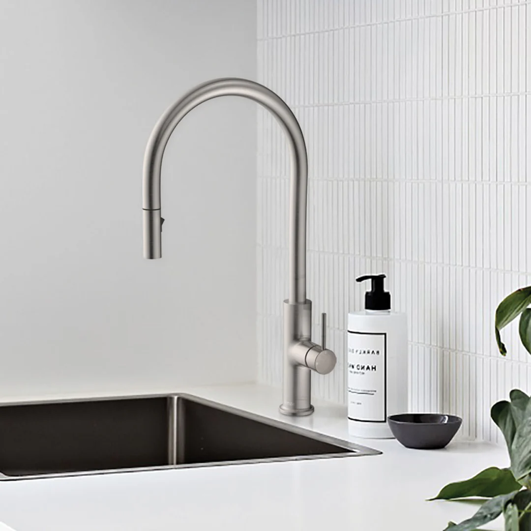 Fienza Kaya Pull-Out Sink Mixer Brushed Nickel - Image 6