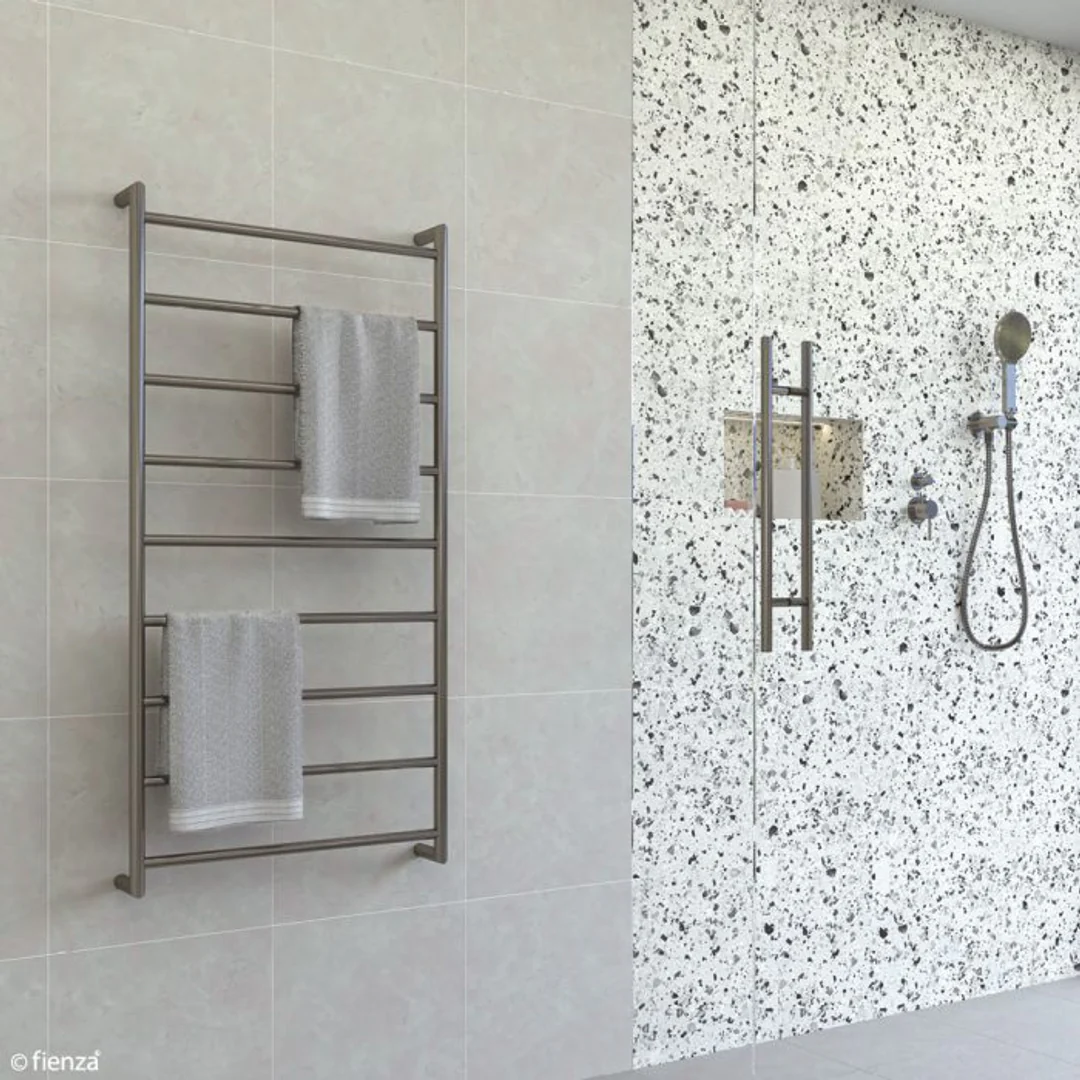 Fienza Kaya Round Heated Towel Rail 60120 Gun Metal 9 Bars 600 X 1200 X 100mm - Image 7