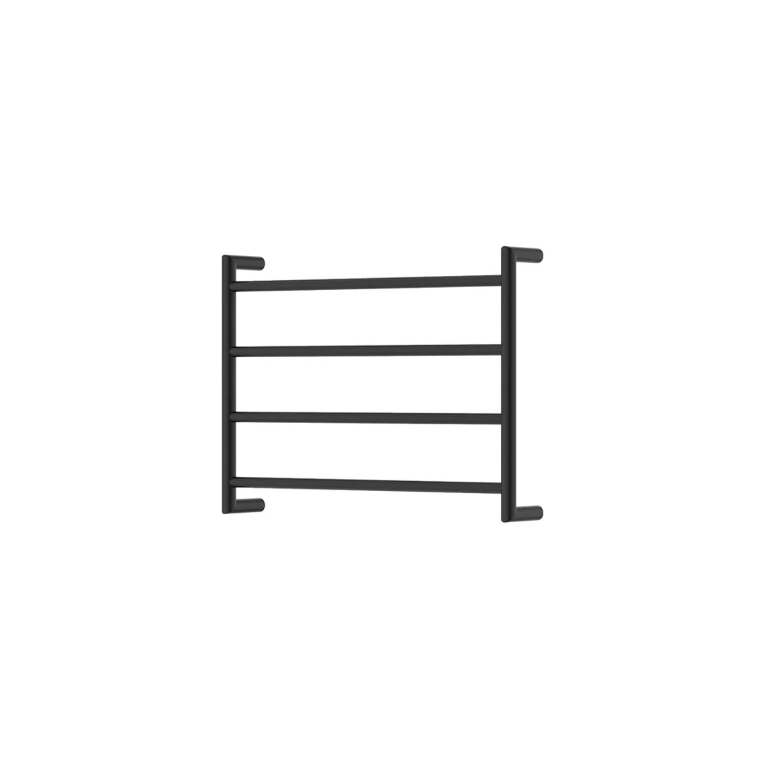 Fienza Kaya Round Heated Towel Rail 6045 Matte Black 4 Bars 600 X 450 X 100mm