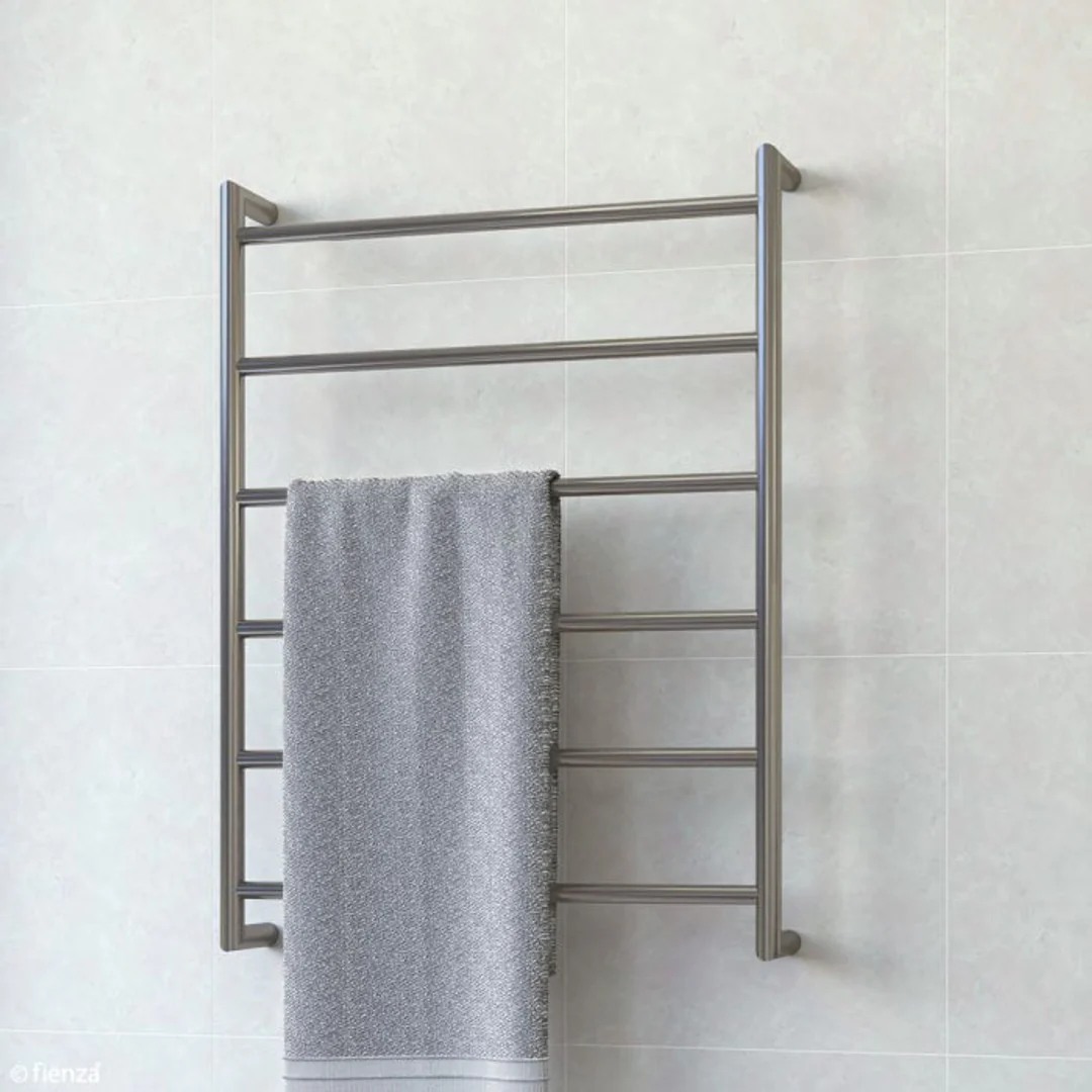 Fienza Kaya Round Heated Towel Rail 6080 Gun Metal 6 Bars 600 X 800 X 100mm - Image 4