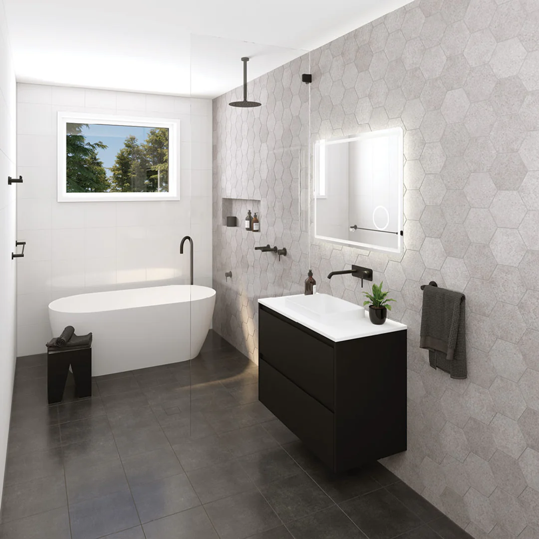 Fienza Kaya Round Shower Head 250mm Matte Black - Image 9