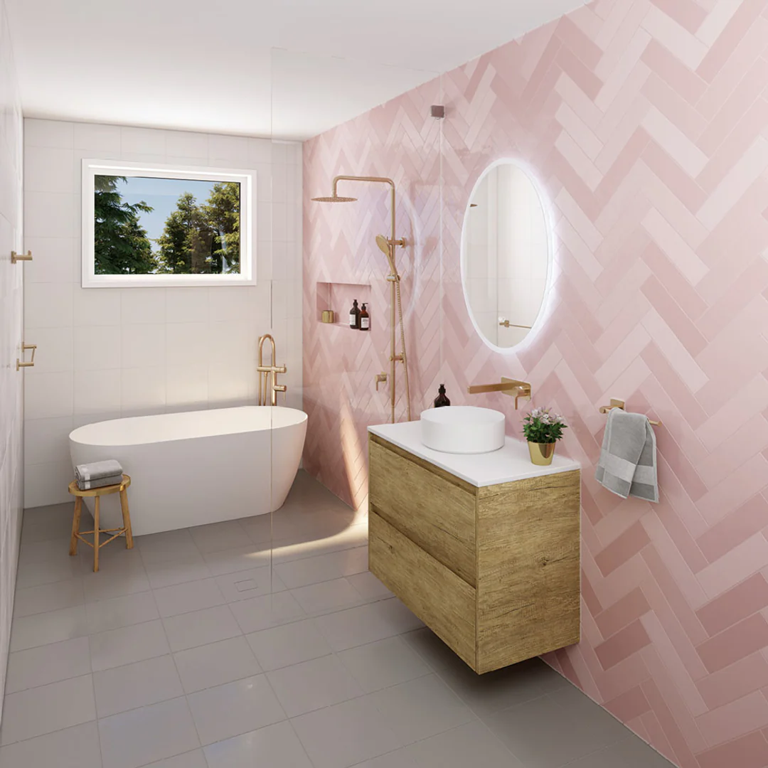 Fienza Kaya Round Shower Head 250mm Urban Brass - Image 6