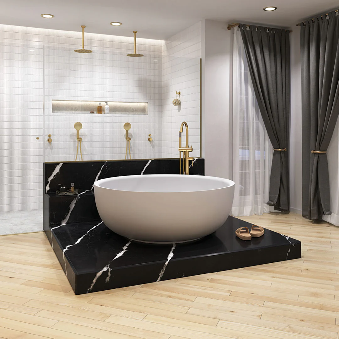 Fienza Kaya Round Shower Head 250mm Urban Brass - Image 7