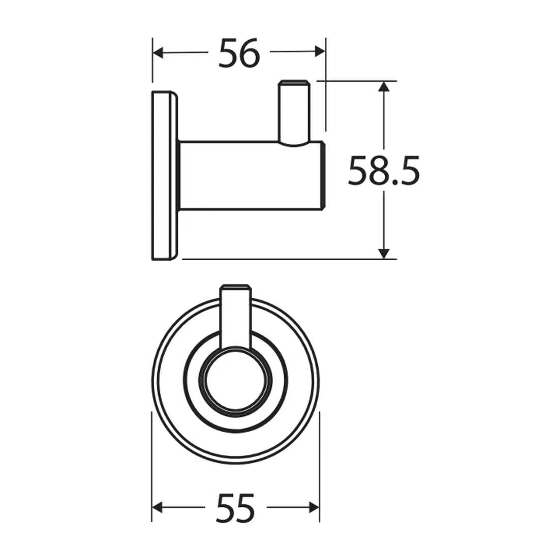 Fienza Kaya Single Robe Hook Gun Metal - Image 3