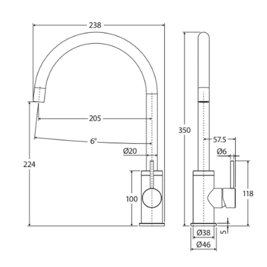 Fienza Kaya Sink Mixer Brushed Nickel - Image 3