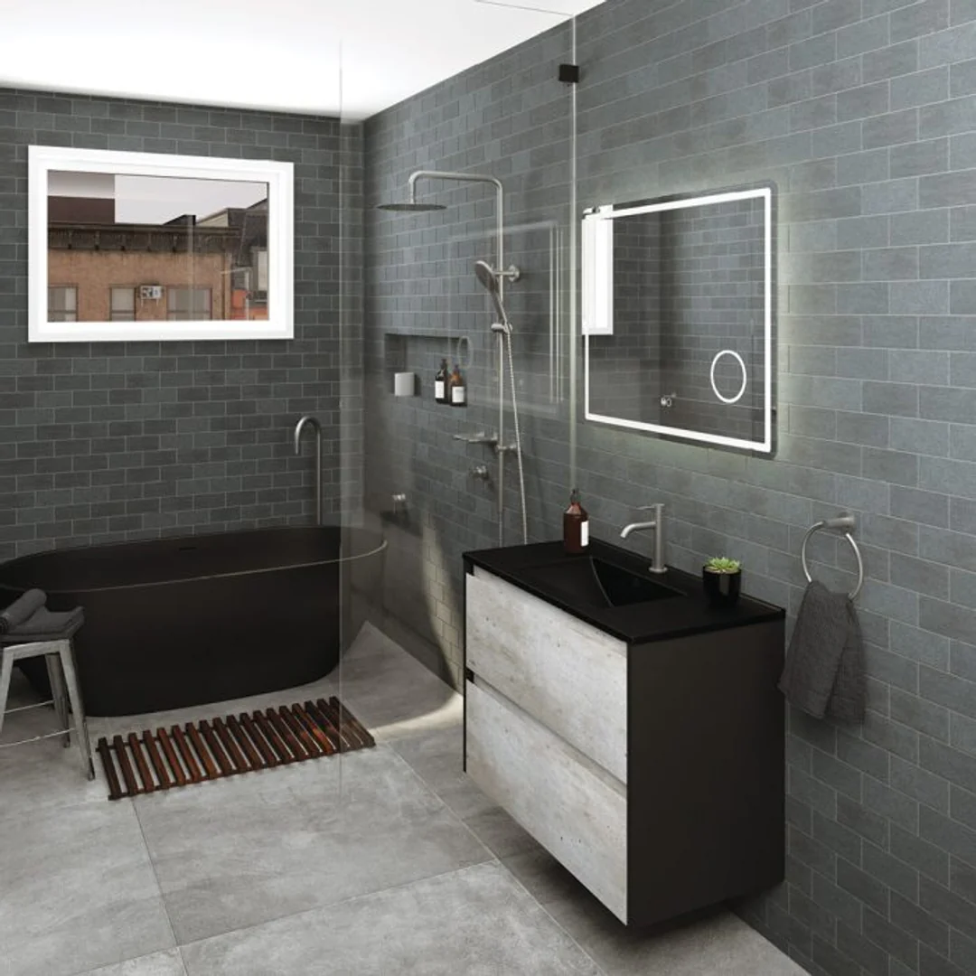Fienza Kaya Twin Rail Shower Gun Metal - Image 4