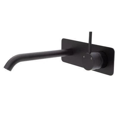 Fienza Kaya Up Basin/Bath Mixer 200mm Outlet Matte Black Soft Square Matte Black Plate - Image 4