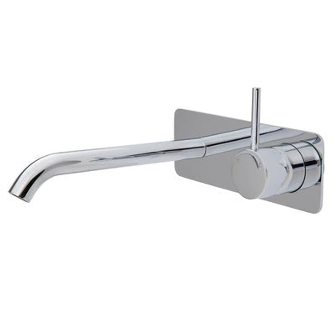 Fienza Kaya Up Basin/Bath Mixer 200mm Outlet Set Chrome Soft Square Chrome Plate