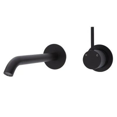 Fienza Kaya Up Basin/Bath Mixer 200mm Outlet Set Matte Black Round Matte Black Plates - Image 4