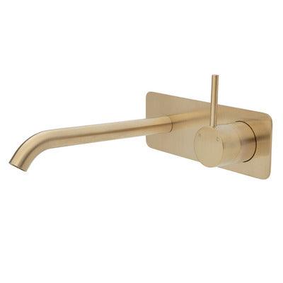 Fienza Kaya Up Basin/Bath Mixer 200mm Outlet Urban Brass Soft Square Urban Brass Plate - Image 4