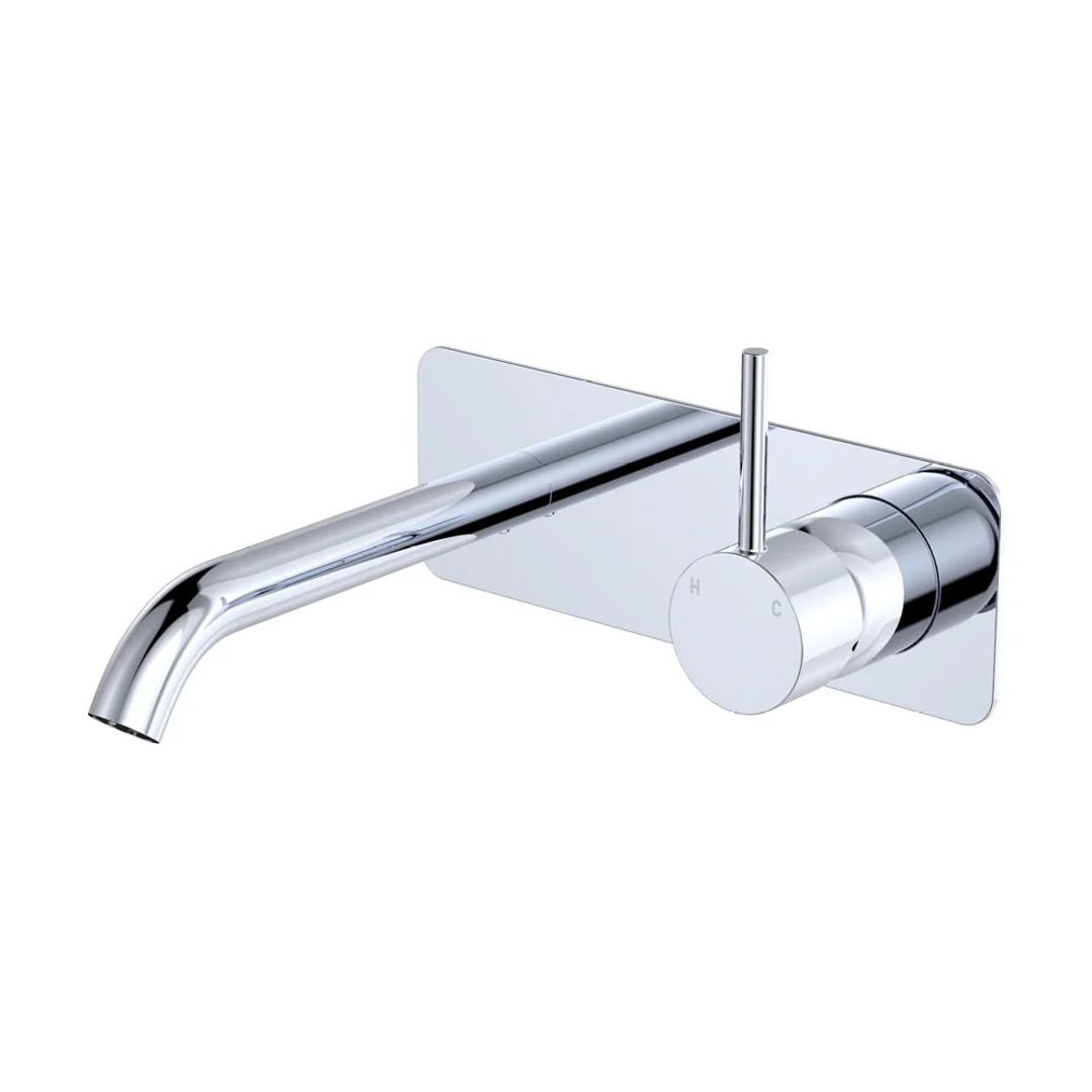 Fienza Kaya Up Basin/Bath Wall Mixer 160mm Outlet Set Chrome Soft Square Chrome Plate - Image 2
