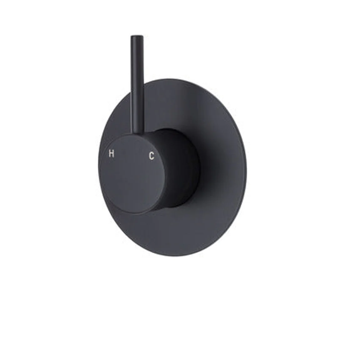 Fienza Kaya Up Wall Mixer Matte Black Large Round Matte Black Plate - Image 2