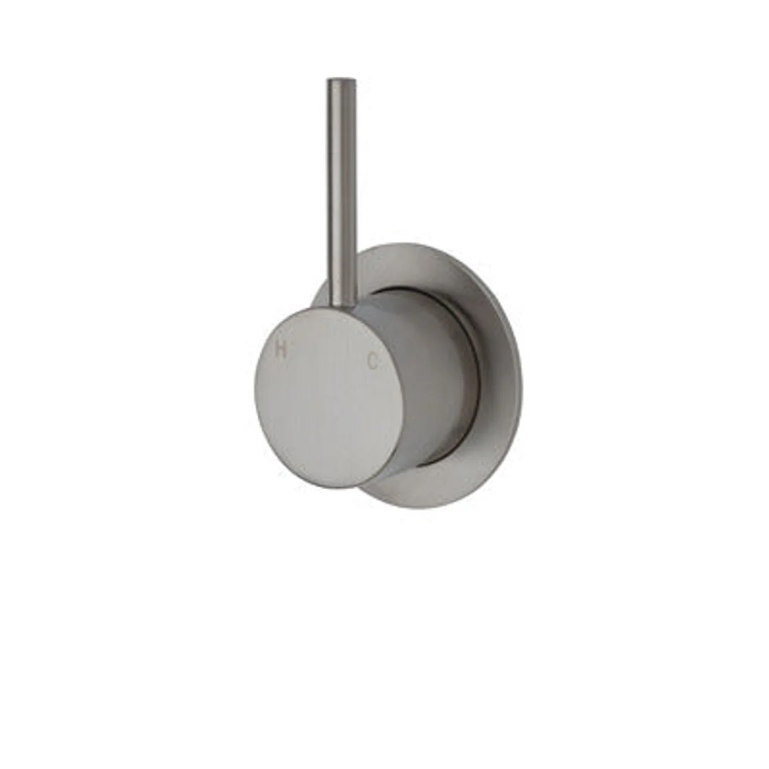 Fienza Kaya Up Wall Mixer With Minimal Round Plate Brushed Nickel - Image 2