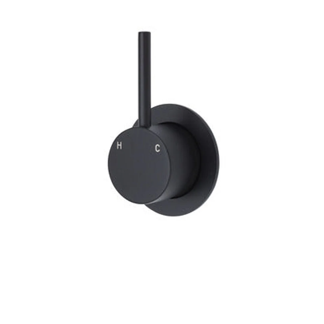 Fienza Kaya Up Wall Mixer With Minimal Round Plate Matte Black - Image 2