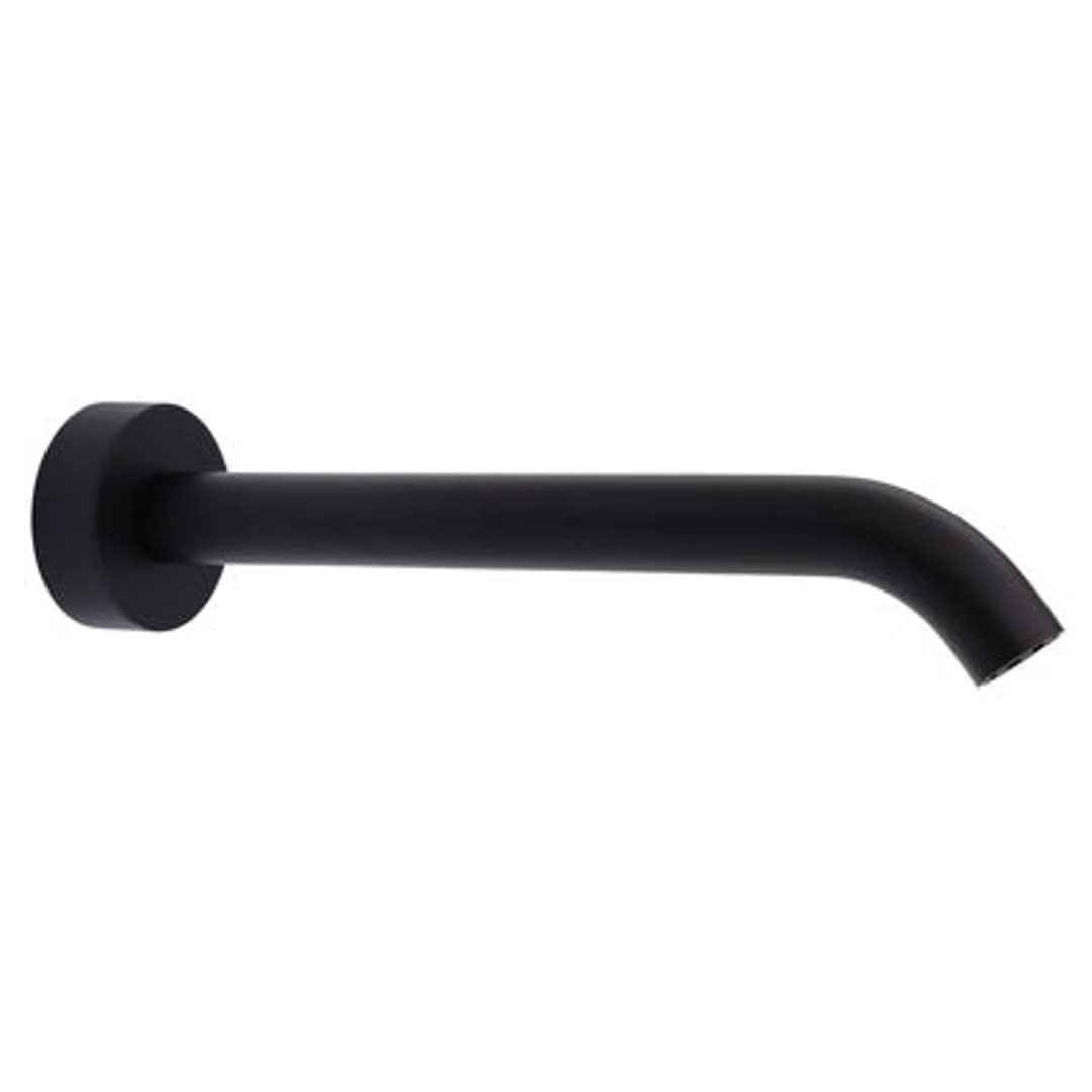 Fienza Kaya Wall Basin/Bath 220mm Outlet Matte Black With Matte Black Plate