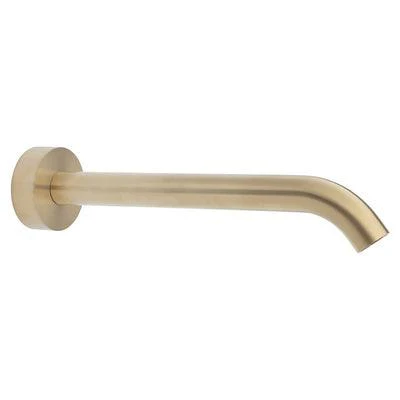 Fienza Kaya Wall Basin/Bath 220mm Outlet Urban Brass With Urban Brass Plate - Image 4