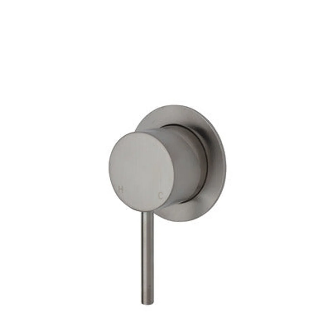 Fienza Kaya Wall Mixer Brushed Nickel Small Round Brushed Nickel Plate - Image 2