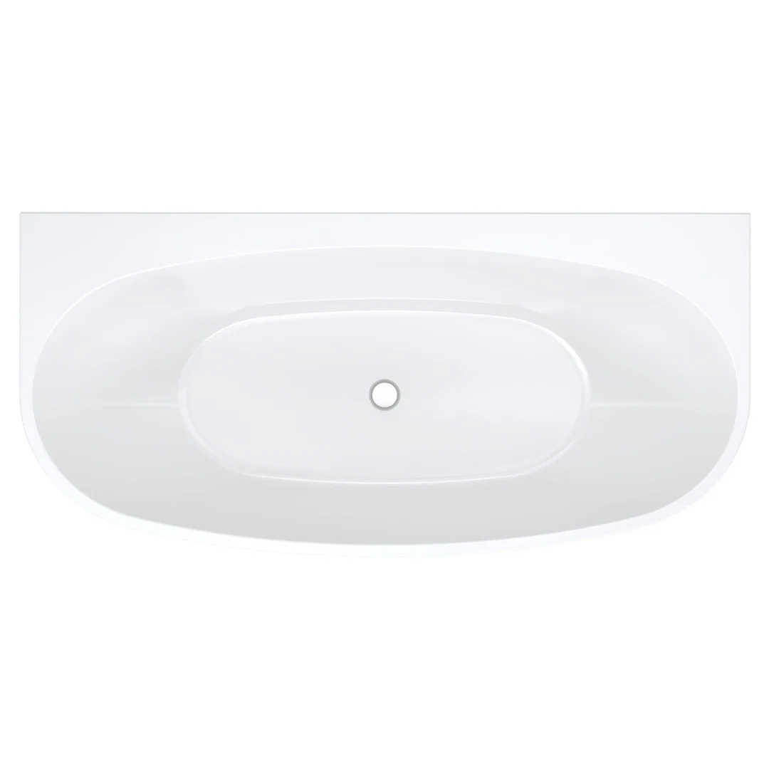 Fienza Keeto Back-To-Wall Acrylic Bath Gloss White 1700mm - Image 3
