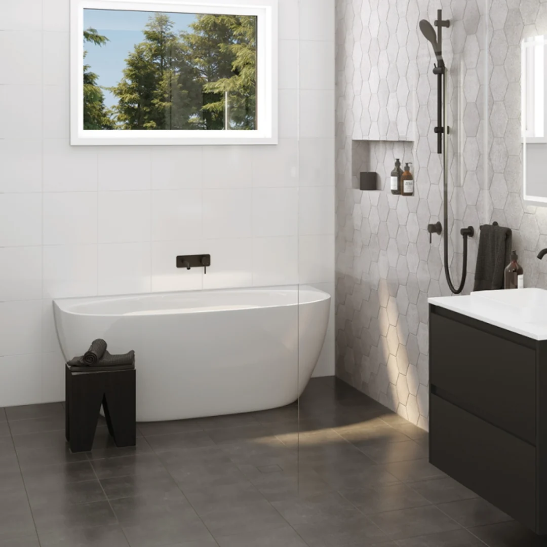 Fienza Keeto Back-To-Wall Acrylic Bath Gloss White 1700mm - Image 7