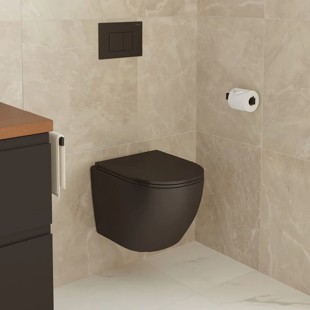 Fienza Koko Black Rimless Wall Hung Suite - Image 6