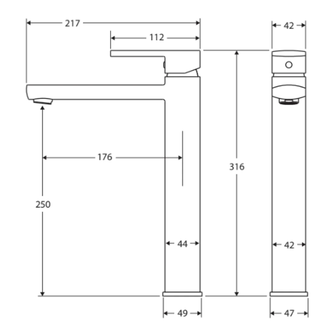 Fienza Koko Tall Basin Mixer Matte Black - Image 3