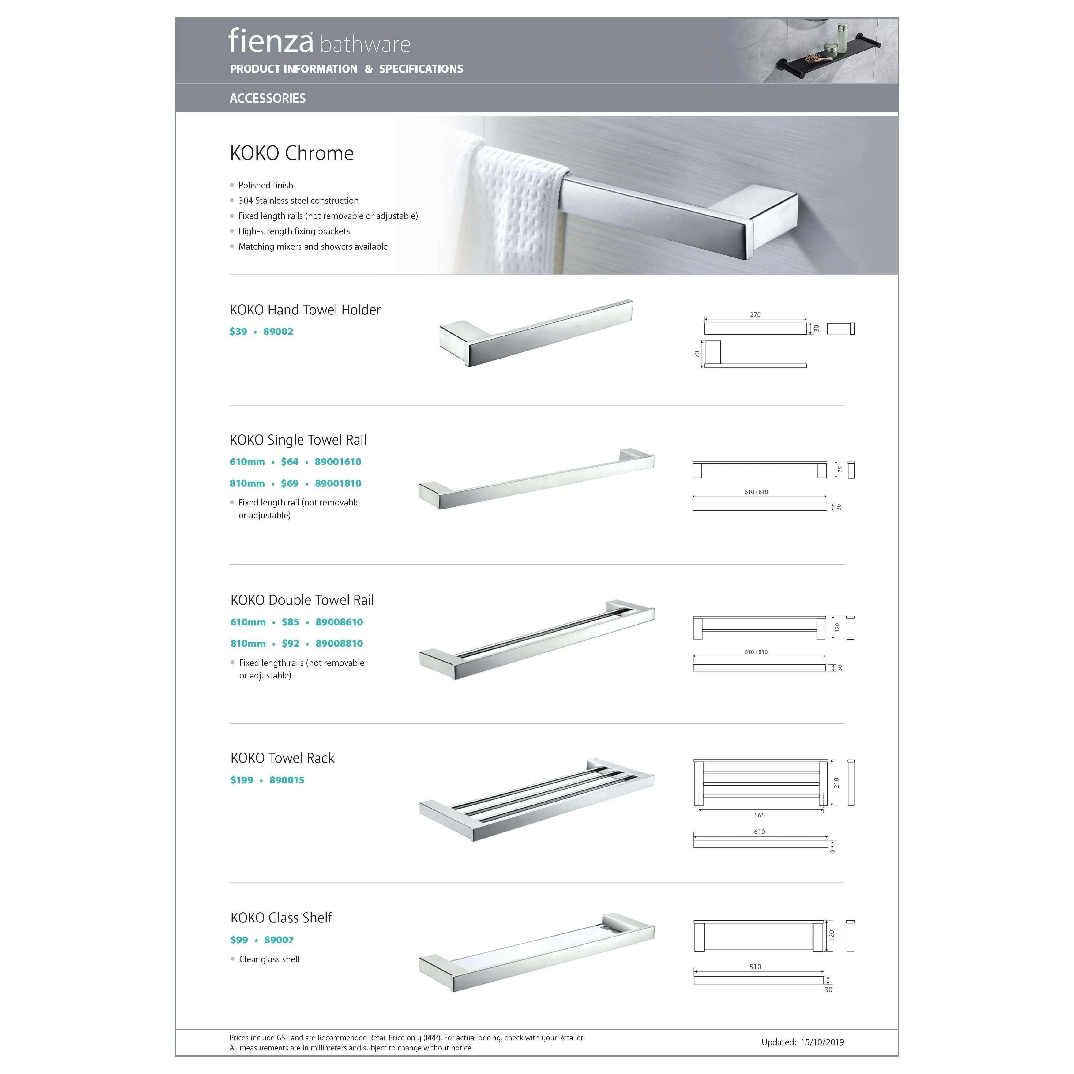 Fienza Koko Toilet Brush & Holder Chrome - Image 4