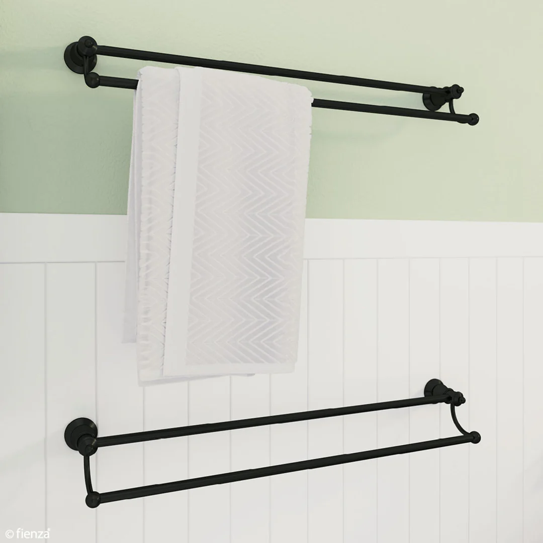 Fienza Lillian Double Towel Rail Matte Black 81008B - Image 4