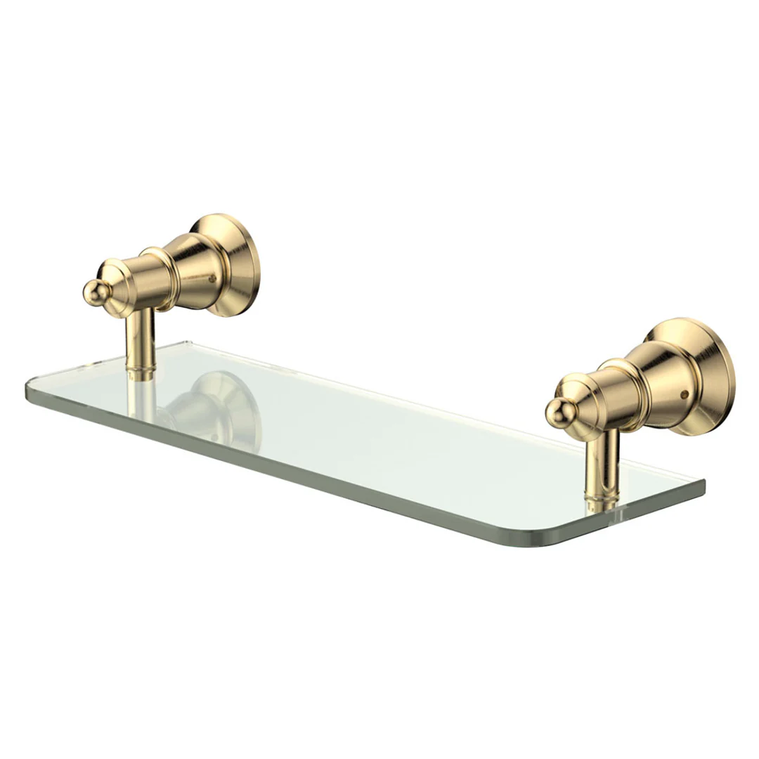 Fienza Lillian Glass Shelf Urban Brass Pvd