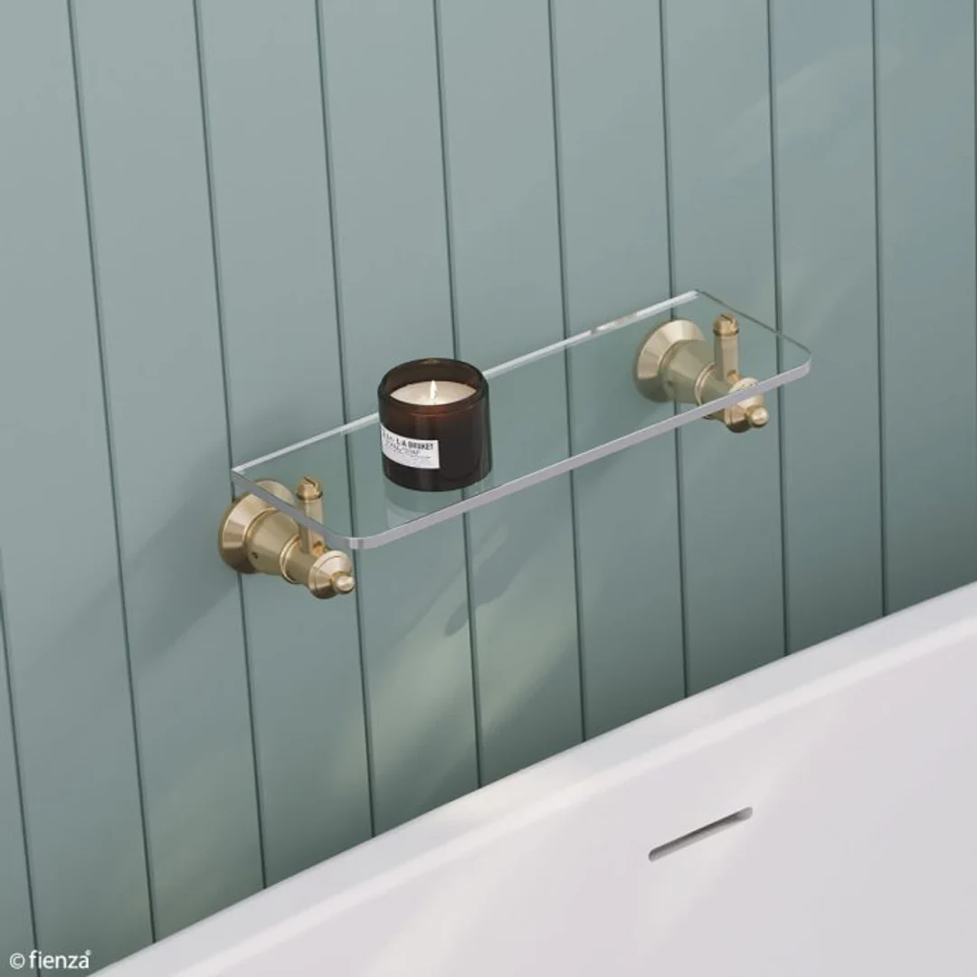 Fienza Lillian Glass Shelf Urban Brass Pvd - Image 4